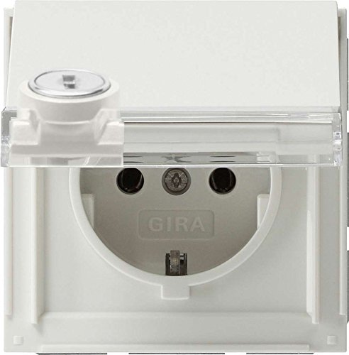 Gira 044766 Schuko Steckdose Klappdeckel Schloss sortiert Gira TX_44 (Wassergeschützt UP), reinweiß von GIRA