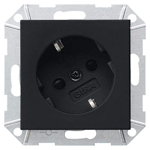 Gira Abdeckung-Schuko 30° 0418005 schwarz System 55 Steckdose 4010337037545 von GIRA