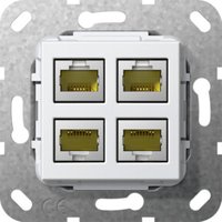 Gira Modular Jack RJ45 Cat6A rws 4fach LSA Plus 569903 von GIRA