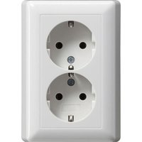 Steckdose 2-fach reinweiß glänzend up IP20 Standard 55 078003 Schutzkontakt - Gira von GIRA