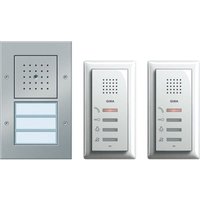 Gira - Türsprech-Set Bus 2xTeiln Alu reinweiß Türko 049544 1LS von GIRA