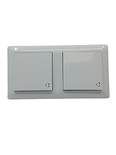 GIRA 415803 2Fach Steckdose mit Rahmen und Klappdeckel IP44 von GIRA