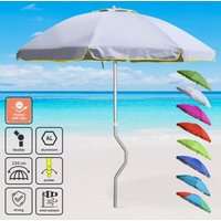 Sonnen/Strandschirm Girafacile Aluminium uv-Schutz 220 cm Angeln Eolo - Weiß - Silber Sonnen/Strandschirm Girafacile Aluminium uv-Schutz 220 cm Angeln Eolo - Weiß - Silber von GIRAFACILE