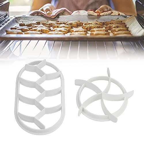 GIRAFEDA 2 Stück Brötchenstempel Set Brötchen Ausstecher Kunststoff Weiß Teigpressform Brotform Brötchendrücker DIY Teig Keks Presse Backen Semmelstempel für Kaisersemmel Stempel für Brot Zuhause von GIRAFEDA