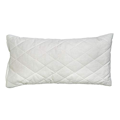 GIRAFFENLAND Kleines Kissen mit Hirseschalen 40 x 20 cm Bio-Hirsekissen 20x40cm - Steppware weiß, direkt befüllt von GIRAFFENLAND