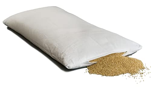 GIRAFFENLAND Bio-Hirsekissen 40x80cm, Kissen - Köper-Baumwolle weiß, mit Bio-Hirseschalen, direkt befüllt von GIRAFFENLAND
