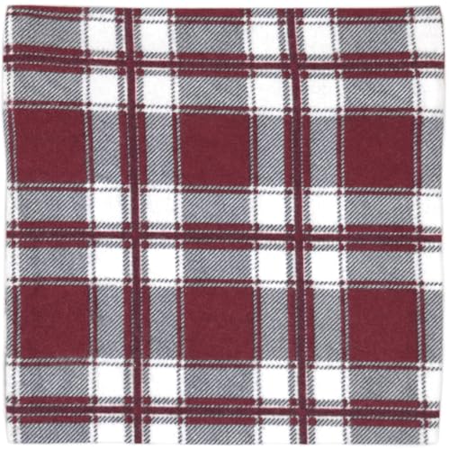 GIRAFFENLAND Kissenbezug 20x20cm mit Reißverschluss Flanell rot-karo von GIRAFFENLAND