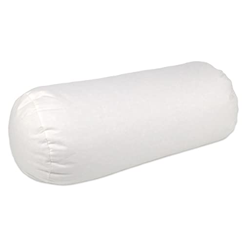 GIRAFFENLAND Lavendelkissen Nackenrolle oder Knierolle L:40cm, Ø:20cm - Köper-Baumwolle weiß - Bio Lavendel + Bio Dinkelspelz - direkt befüllt von GIRAFFENLAND