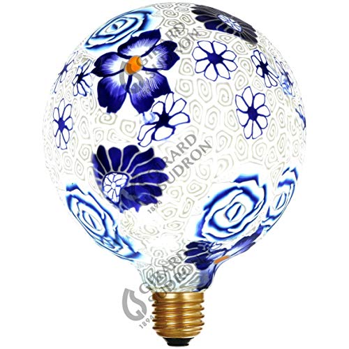 Globe bedruckt blau G125, LED Filament 4W, 88lm, E27, 6900K, Dim von GIRARD SUDRON