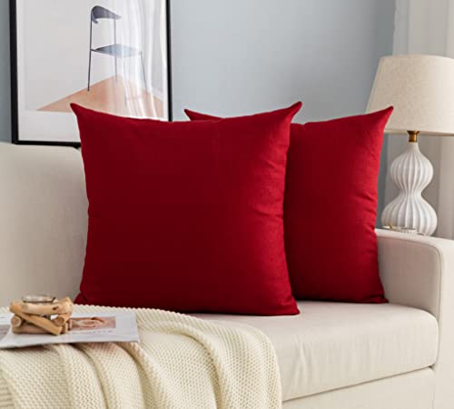 1 Paar Kissenbezüge aus Kunststoff, milbendicht und hypoallergen, für Sofa und Bett, Kissen Kissenbezüge mit verdecktem Reißverschluss, 2 Stück (60 x 60 cm, Rot) von GIRASOLE HOME
