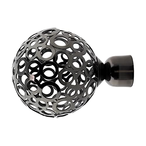 GIRASOLE HOME® Endstück für Gardinenstange mit einem Durchmesser von 18-20 mm, 2 Stück aus Eisen (Nickel schwarz) von GIRASOLE HOME