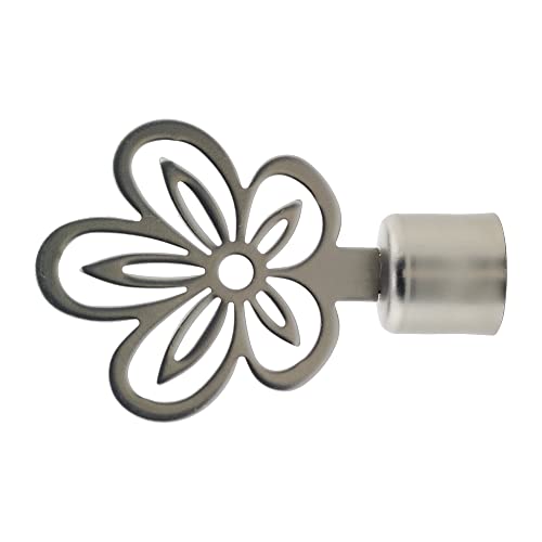 GIRASOLE HOME® Endstück für Gardinenstange mit einem Durchmesser von 18 – 20 mm, 2 Stück aus Eisen (satiniertes Nickel) von GIRASOLE HOME