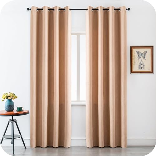 GIRASOLE HOME 1 Paar Vorhänge, Pantelleria, halbverdunkelnd, flammenhemmend, gemustert, feuerhemmend, zertifiziert, 2 Paneele à 140 x 275 cm, mit Ösen, Raffhalter von GIRASOLE HOME