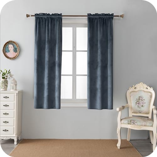 GIRASOLE HOME Adelaide Thermo-Vorhänge, 2 Paneele, 70 x 150 cm, mit Tasche, Grau von GIRASOLE HOME