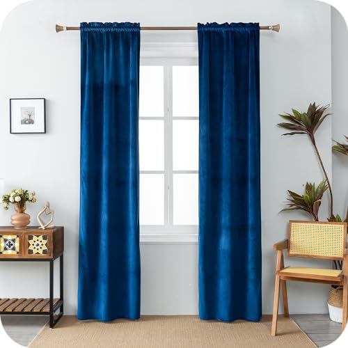 GIRASOLE HOME Adelaide Thermo-Vorhänge, 2 Paneele, 70 x 220 cm, mit Tasche, Blau, 1 Paar von GIRASOLE HOME