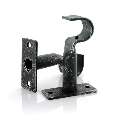GIRASOLE HOME Mittelgroße offene Halterung 90 mm für Stange 2 Stück aus robustem Aluminium für Stangen mit einem Durchmesser von 18 – 20 mm (Schwarz und Silber) von GIRASOLE HOME