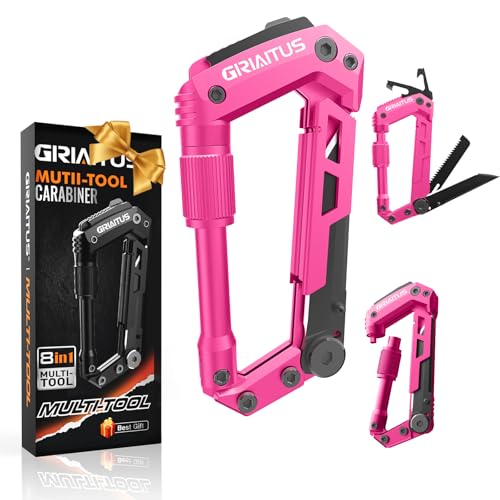 Geschenke für Frauen Mama 8en1 Karabiner Multitool Camping Zubehör Muttertag Vatertags Geburtstag Outdoor Gadgets mit Flaschenöffner Lineal Säge Schraubendreher von GIRIAITUS