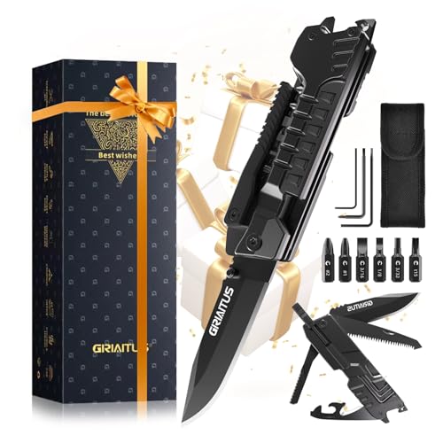 Geschenke für Männer 17 in1 Multitool Taschenmesser Camping Zubehör Outdoor Survival Gadgets Weihnachtsgeschenke Geburtstagsgeschenk Vatertagsgeschenk von GIRIAITUS