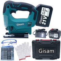 Stichsägen 21 v Li-Ionen-Stichsäge + 2 Batterien Ladegerät, Koffer und Zubehör von GISAM