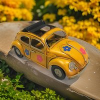Mini Auto Gelber Käfer -Mini Vintage Design Metall -Gelbes Hippie Bug von GIULIETTASStore