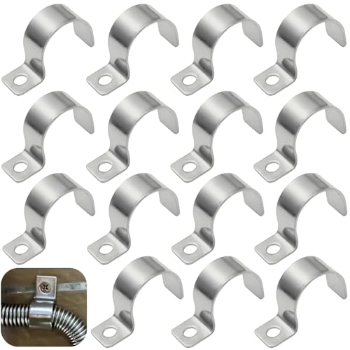 GIUSOBG Kabelschellen Metall Rohrschellen 20 Stück Kabelschellen 20mm Hochleistungs Kabelschellen Edelstahl Rohrschellen Bügelschelle U Metallkabelschellen für Gasrohre Wasserrohre Wand und Kabeln von GIUSOBG