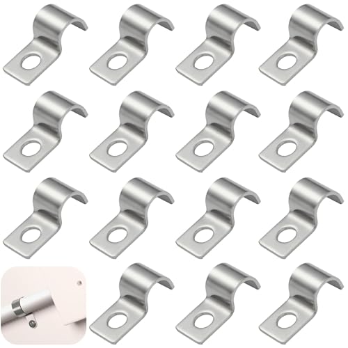 GIUSOBG Kabelschellen Metall Rohrschellen 50 Stück Kabelschellen 10mm Hochleistungs Kabelschellen Edelstahl Rohrschellen Bügelschelle U Metallkabelschellen für Gasrohre Wasserrohre Wand und Kabeln von GIUSOBG