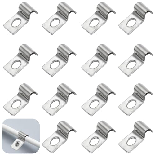GIUSOBG Kabelschellen Metall Rohrschellen 50 Stück Kabelschellen 4mm Hochleistungs Kabelschellen Edelstahl Rohrschellen Bügelschelle U Metallkabelschellen für Gasrohre Wasserrohre Wand und Kabeln von GIUSOBG