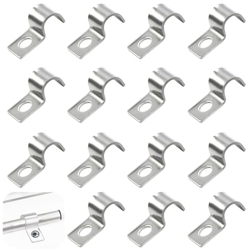 GIUSOBG Kabelschellen Metall Rohrschellen 50 Stück Kabelschellen 8mm Hochleistungs Kabelschellen Edelstahl Rohrschellen Bügelschelle U Metallkabelschellen für Gasrohre Wasserrohre Wand und Kabeln von GIUSOBG