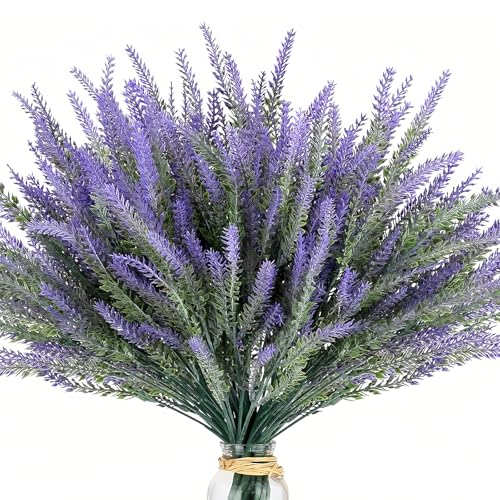 GIUSOBG Künstliche Lavendel Blumen Deko 12 Stück 38cm Simulation Lavendel Prämie blüten Künstliche Kunstblumen Pflanze Deko für Haus, Garten, Büro, Töpfe (Lila) von GIUSOBG