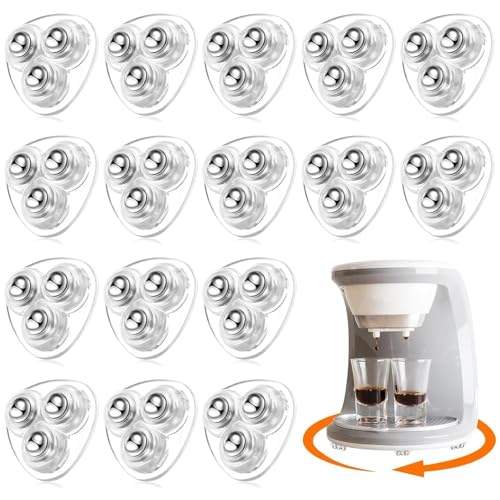 GIUSOBG Möbelrollen Klein, 16 Stück Kugelrollen für Möbel, 3 Stahlkugeln Kugelrollen 360° Mini Rollen Lenkrollen, Selbstklebendes Rollenrad für Kleinmöbel wie Mülleimer (Transparent) von GIUSOBG