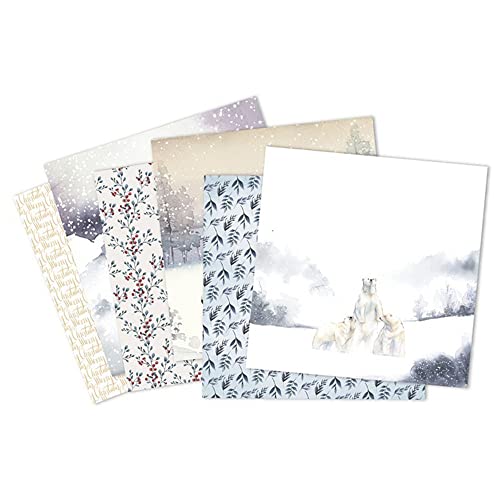 GIVBRO Dekoratives Scrapbook Papier Winter Wonderland Schreibpapier für Album Reise Journal Kartenherstellung DIY Handwerk 24 Blatt von GIVBRO