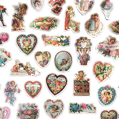 GIVBRO Ephemera Packung Vintage-Engel-Mädchen-Aufkleber, Papierdekoration für Scrapbooking, Tagebuch, Kartenherstellung, 46 Stück von GIVBRO