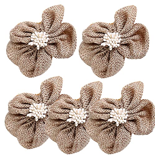 GIVBRO Jute-Blumen, Hanf, Retro-Flora, für Hochzeit, Party, Dekoration, Basteln, Kostüm-Zubehör, 8 cm (#D) von GIVBRO