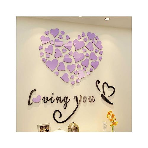 GIVBRO Love-Heart Wandaufkleber, 3D-Acryl-Wandaufkleber für Wohnzimmer, Schlafzimmer, TV-Hintergrund, Heimdekoration, 100 cm x 100 cm (#D) von GIVBRO