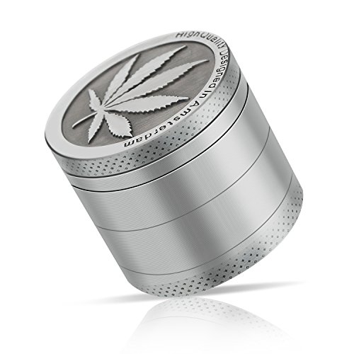 GIVBRO Pollen Grinder Crusher für Tabak,Spice,Kräuter,Gewürze,Herb,Kaffee 4-teiliges Set mit Pollen Scraper Gewürzmühle (Nickel-Schwarz) von GIVBRO