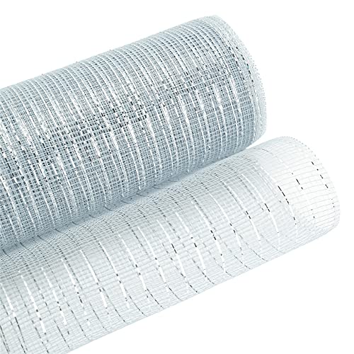 GIVBRO Poly-Mesh-Band, Metallfolie, Deko-Mesh-Band für Weihnachten, Basteln, Kränze, Girlanden, Schleifen, Dekoration, 9,4 m von GIVBRO