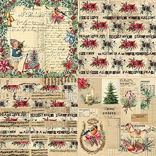 GIVBRO Scrapbook Papier Vintage Weihnachten Muster Journaling Papier Dekorative Papiere für Scrapbooking, Journal, Album, Tagebuch, DIY Handwerk, Planer 24 Blatt von GIVBRO