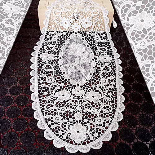 GIVBRO Spitzen-Platzdeckchen Deckchen Untersetzer Blumen Bestickt Tischsets Hochzeit Geschirr Kissen Dekoration Oval von GIVBRO