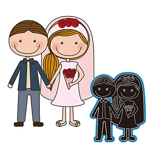 GIVBRO Stanzschablonen Brautpaar Schablone gestanzt Scrapbooking Prägeschablone für Kartenherstellung DIY Werkzeug (#A) von GIVBRO