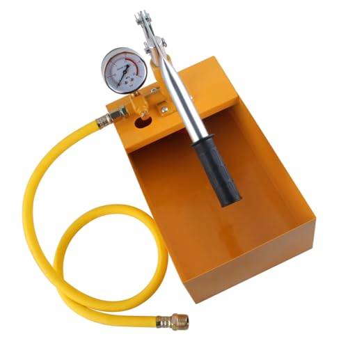 GIVIHGETI 1/2 Zoll Abdrückpumpe Prüfpumpe Befüllpumpe, 25bar, 5 Liter Manuelle Druckprüfpumpe, Heizleckdruckprüfpumpe, Hydraulikdruckprüfpumpe 2,5MPa Wasserdruckprüfer für Heizung Und Solar, Gelb von GIVIHGETI