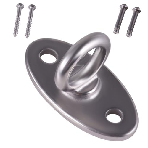 GIVIHGETI 1 Stück Holz/Beton Decke Aufhänger Hängematte 770 lbs Kapazität Hängen Hardware Oval Halterung Set für Innen Außen Spielplatz Stuhl Yoga Seil Boxsäcke von GIVIHGETI