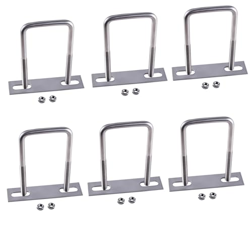 GIVIHGETI 6 Stück U Schrauben M6 35x60 mm U Bolzen U BüGel Quadratische M6 Mit Mutter Rahmengurte Bügelbolzen Unterlegscheibe für Rohr Durchmesser Befestigung Auto Abschleppen von GIVIHGETI