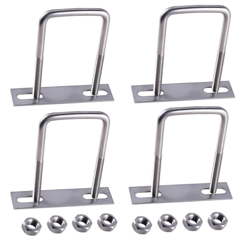 GIVIHGETI 6 Stück U Schrauben M8 70x100 mm U Bolzen U BüGel Quadratische M8 Mit Mutter Rahmengurte Bügelbolzen Unterlegscheibe für Rohr Durchmesser Befestigung Auto Abschleppen von GIVIHGETI