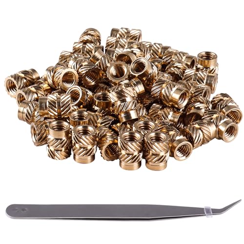 GIVIHGETI 60 Stück M2 Gewindeeinsätze Set, Einpressmuttern Messing Gewindebuchse, M2x4x3,5 mm Schmelzgewinde Rändelmutter, Gewindehülse für Kunststoffteile und 3D-Drucker Teile von GIVIHGETI