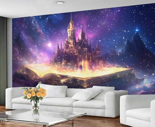 Fantasy-Tapete und Wandbild, Galaxie-Schloss, zum Abziehen und Aufkleben, Schlafzimmer-Wandpapier, geheimnisvolles Schloss, großes Wandbild und Heimdekoration, selbstklebend Fantasy-Tapete und Wandbild, Galaxie-Schloss, zum Abziehen und Aufkleben, Schlafzimmer-Wandpapier, geheimnisvolles Schloss, großes Wandbild und Heimdekoration, selbstklebend von GIVLWF