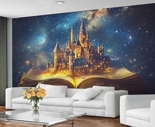 Fantasy-Tapete und Wandbild, Motiv: Goldenes Schloss, zum Abziehen und Aufkleben, Schlafzimmertapete, geheimnisvolle Landschaft, großes Wandbild und Heimdekoration, selbstklebend Fantasy-Tapete und Wandbild, Motiv: Goldenes Schloss, zum Abziehen und Aufkleben, Schlafzimmertapete, geheimnisvolle Landschaft, großes Wandbild und Heimdekoration, selbstklebend von GIVLWF