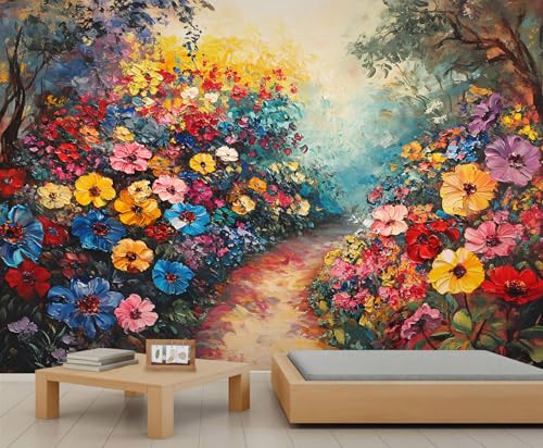 Florals Tapete – Tapete zum Abziehen und Aufkleben für Wohnzimmer, bunte Blumen, Schlafzimmer, selbstklebendes großes Wandbild, Frühlingsgemälde, Heimdekoration Florals Tapete – Tapete zum Abziehen und Aufkleben für Wohnzimmer, bunte Blumen, Schlafzimmer, selbstklebendes großes Wandbild, Frühlingsgemälde, Heimdekoration von GIVLWF