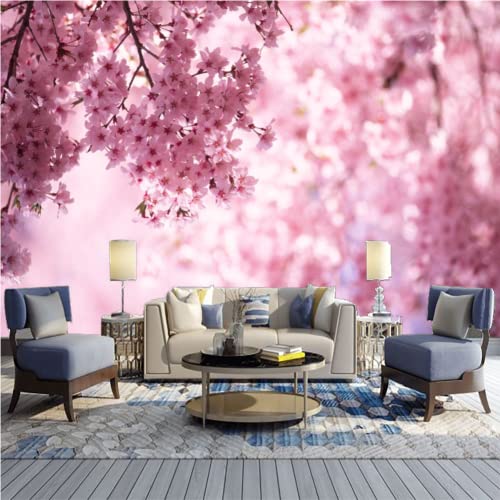 Fototapete Schöne Rosa Kirschblüten, Wandtapete Japanischer Morgen - für Zimmer Küchen Wanddekoration 200 x 140 cm von GIVLWF