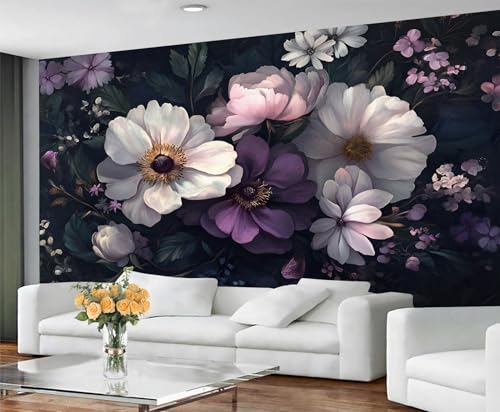 GIVLWF Blumentapete, Retro-Blumen-Schlafzimmer-Tapete, Boho-Blumen-Tapete für Wohnzimmer, nicht selbstklebend, rustikale Blumen, einfaches großes Wandbild und Raumdekoration GIVLWF Blumentapete, Retro-Blumen-Schlafzimmer-Tapete, Boho-Blumen-Tapete für Wohnzimmer, nicht selbstklebend, rustikale Blumen, einfaches großes Wandbild und Raumdekoration von GIVLWF
