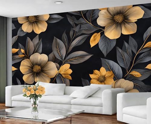 GIVLWF Blumentapete und Wandbild, Boho-Blumentapete, abziehen und aufkleben, Schlafzimmertapete, rustikales großes Wandbild und Heimdekoration, selbstklebend von GIVLWF
